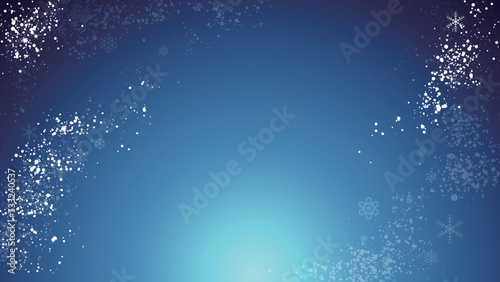 雪の結晶が舞う冬の風景
