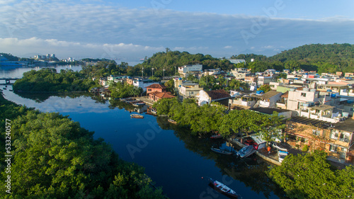 Z-10 fishing village is located in the mangroves bordering Guanabara Bay in Rio de Janeiro, Brazil
