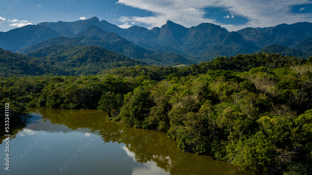 The exuberant Atlantic Forest within the protected area of the Guapiaçu Ecological Reserve, in the metropolitan region of Rio de Janeiro.