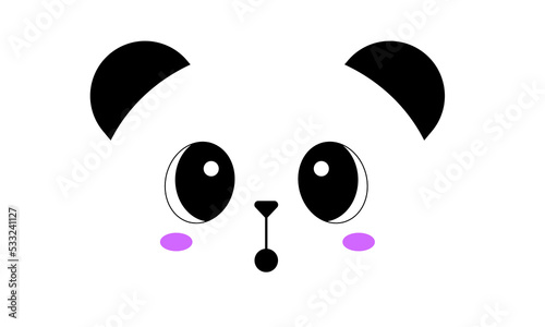 kawaii panda vector. panda background, cute panda, and panda face. flat panda style - stock vector.