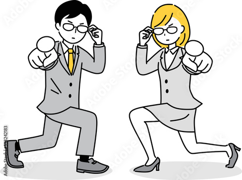 指差すビジネスパーソン