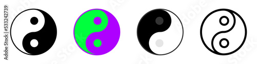 Yin-yang symbol. Vector icon isolated on white background.