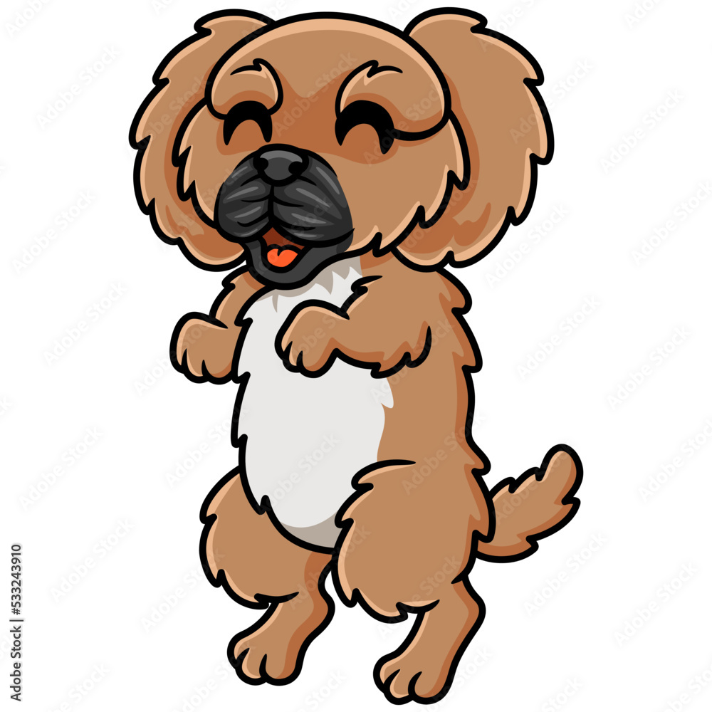Cute little pekingese dog cartoon Cute little pekingese dog cartoon