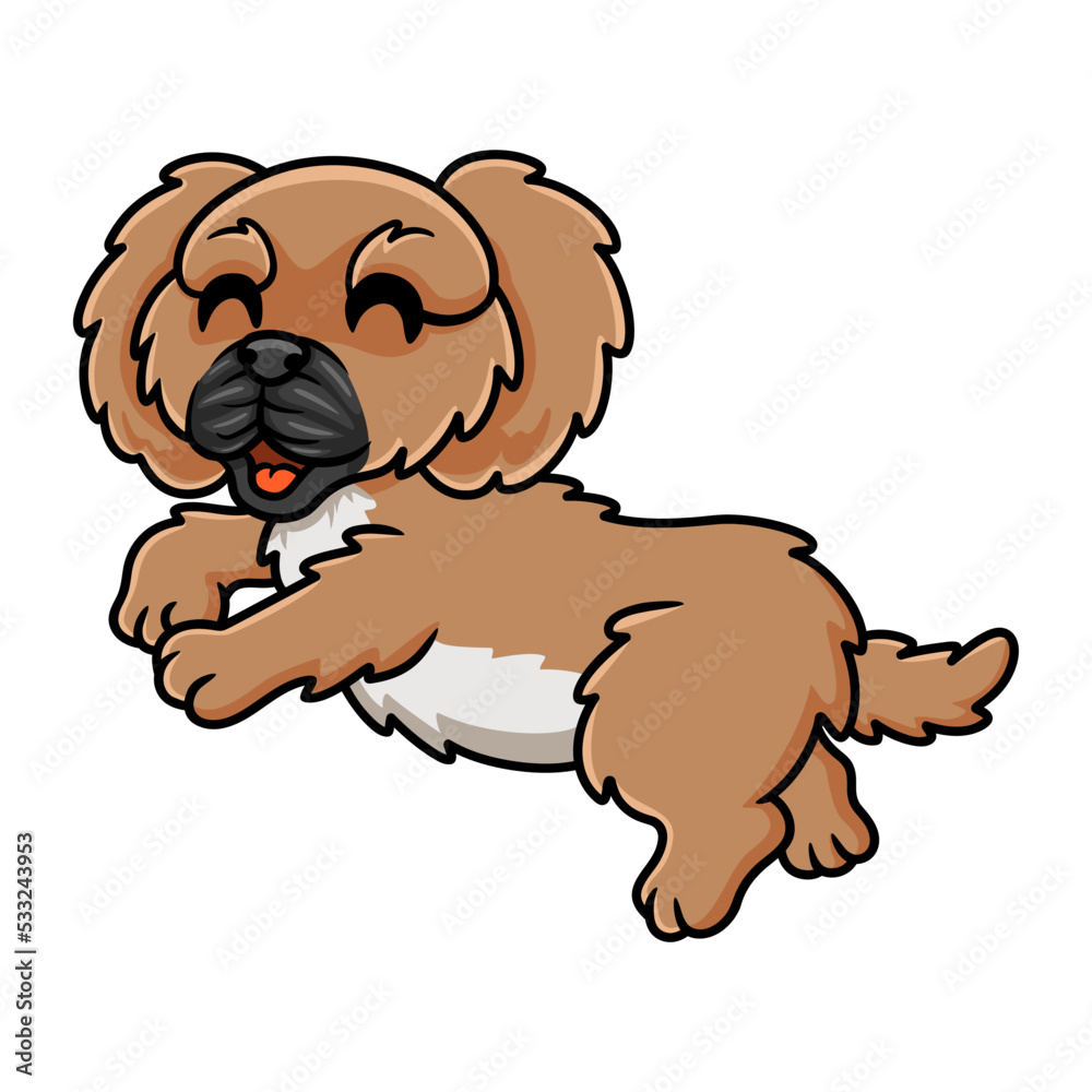 Cute little pekingese dog cartoon Cute little pekingese dog cartoon