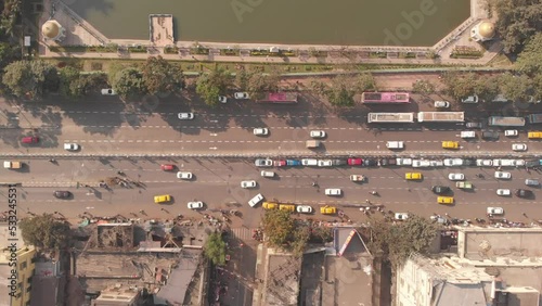 Kolkata city transportation Aerial View