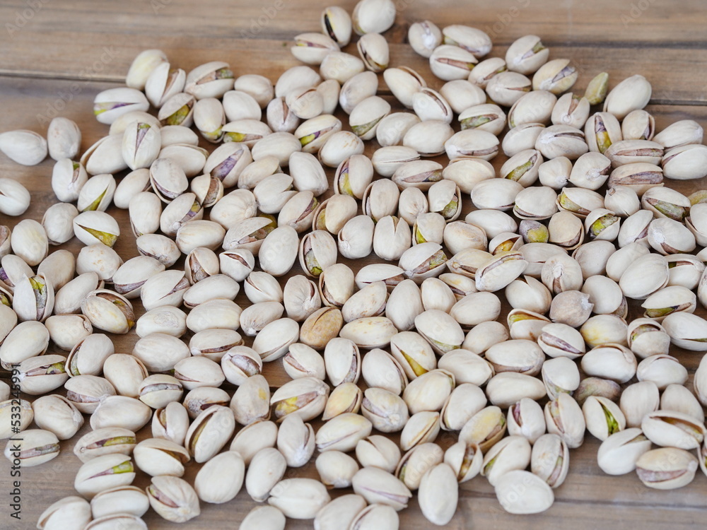 Layer of Natural Pistachios that can be Used as Background 