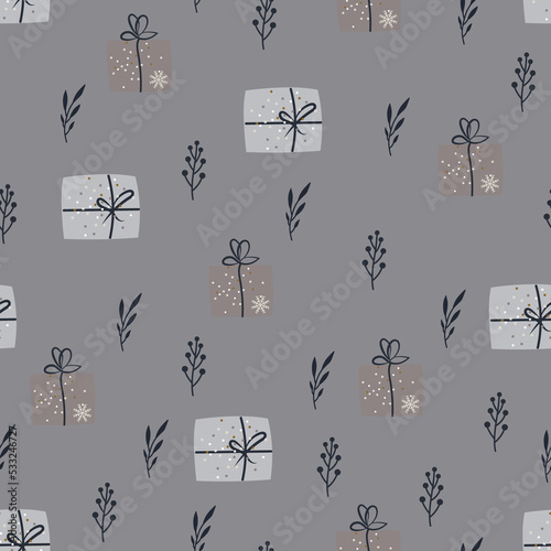 NOLIDAY GNOMES seamless pattern illustrations photo