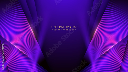 Blue luxury background with purple shine lines and light beam pink effect. Elegant style design concept