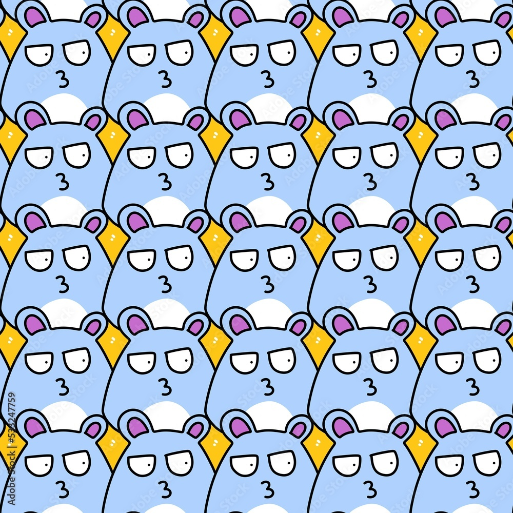 Obraz premium seamless pattern of cute rat cartoon