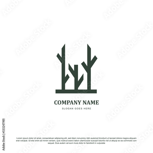 Simple farm logo design. sugarcane or wheat logo template