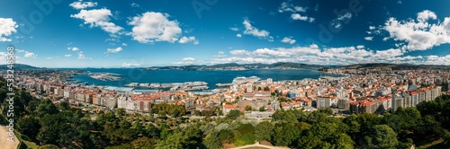 High perspective panorama of Vigo, Spain on a sunny day © Alexandre Rotenberg