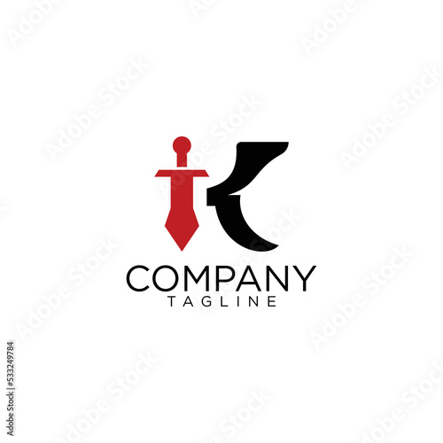 k sword logo design and premium vector templates
