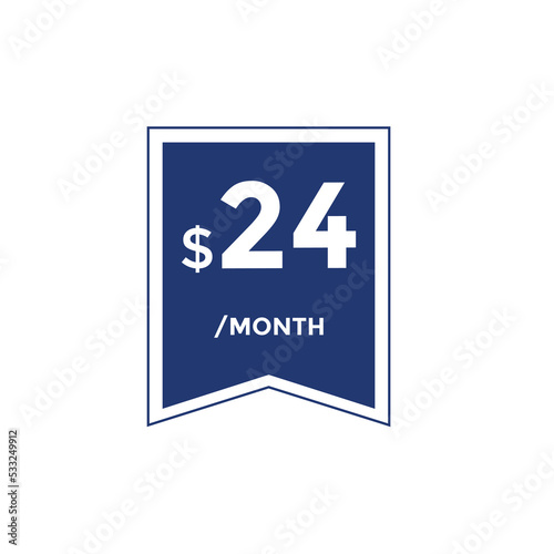 24 dollar price tag. 24$ dollar USD price symbol. price 24 Dollar sale banner in USD. Business or shopping promotion marketing concept 
