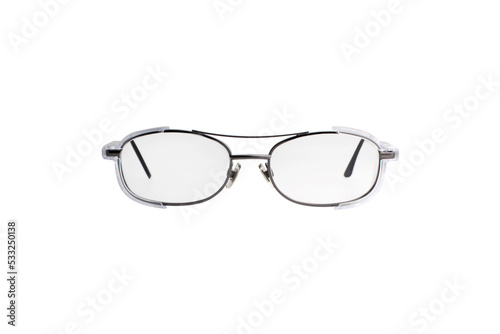 Photo of glasses for reading with clear lenses and stainless frames 