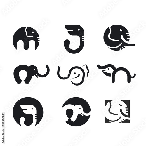 elephant  vector icon set  illustration concept design