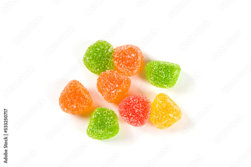 Colorful soft jelly Candy Isolated on White Background Colorful soft jelly Candy Isolated on White Background