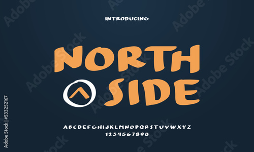 Northside bold handwritten font vector graphic design template EPS 10. Typeface for any purpose.