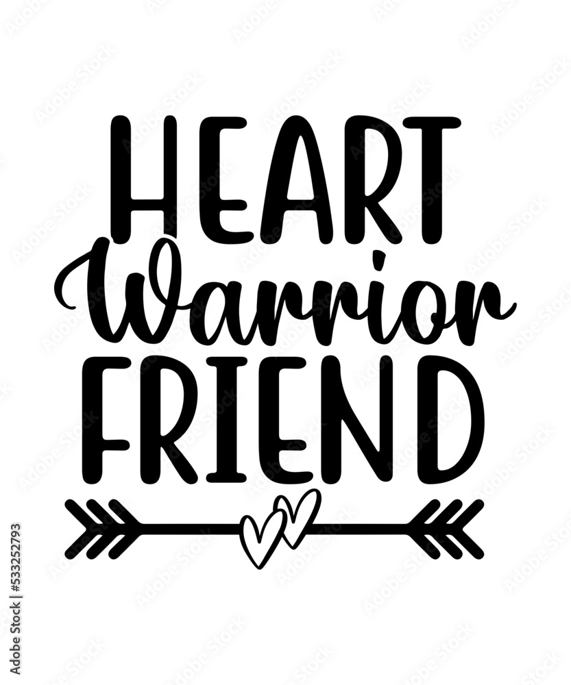 Heart warrior friend svg cut file