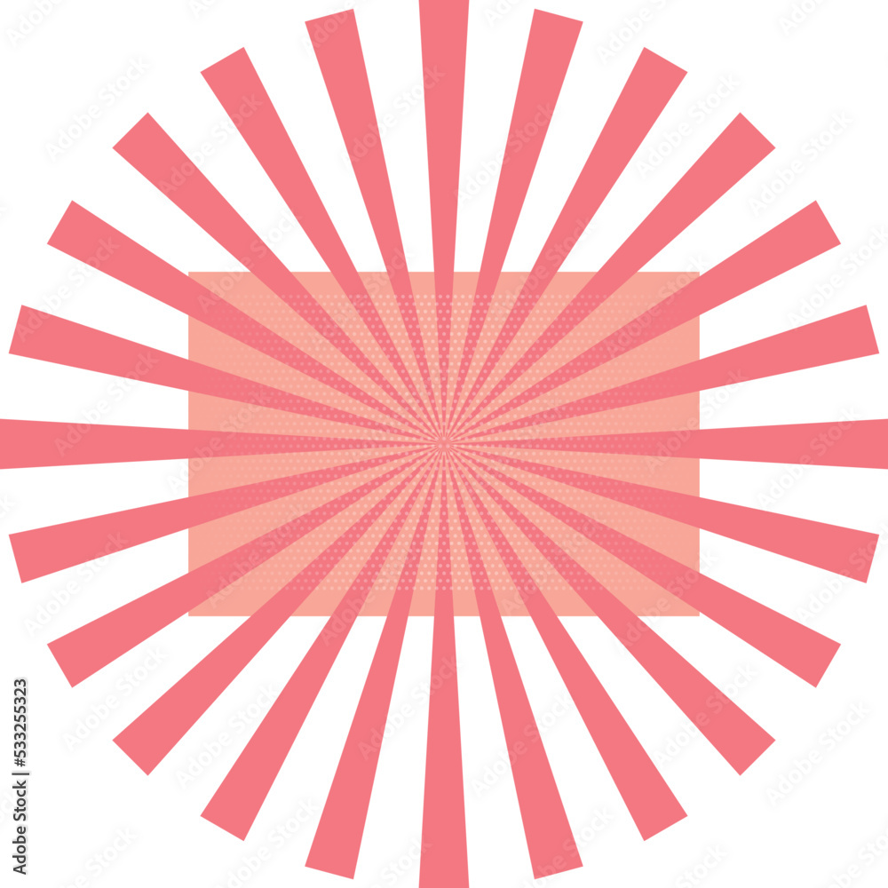 Fototapeta premium ポップな放射状背景素材 レッド Red radial abstract texture.