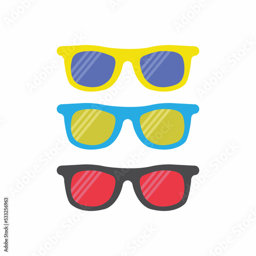 sunglasses cartoon set