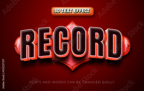 Record podcast 3d editable text effect style