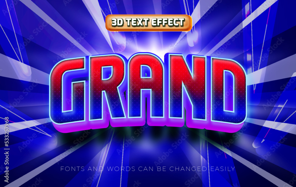 Grand celebration 3d editable text effect style