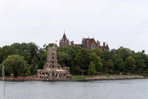 The Thousand Islands is an archipelago of islands that stretch along the border of Canada and the United States along the St. Lawrence River.