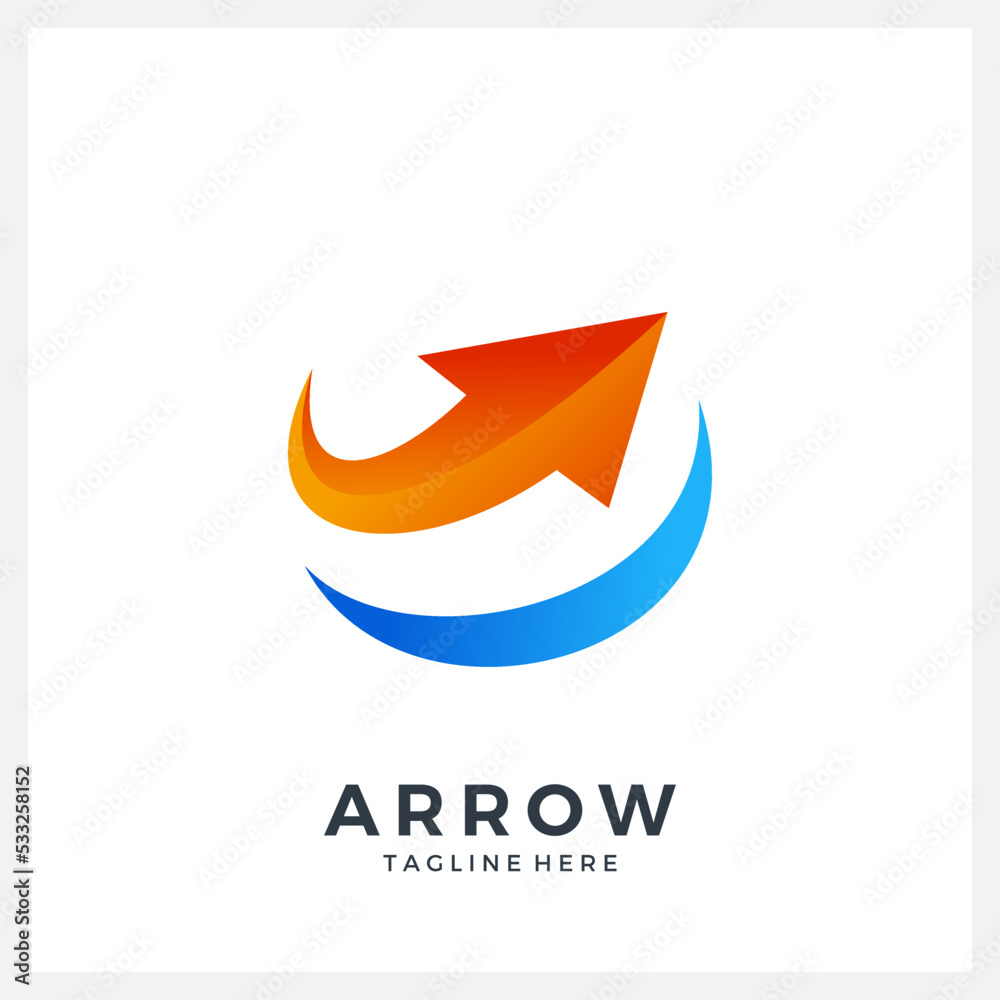 arrow up logo design illustration, modern and simple arrow