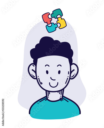 man with puzzle game