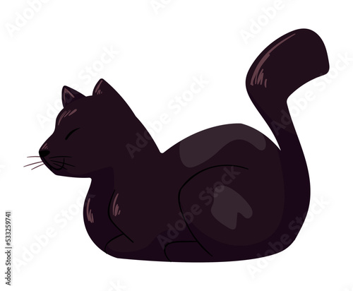 black cat sleeping mascot