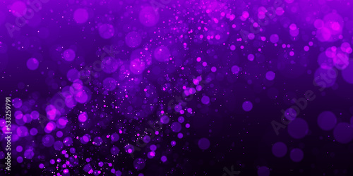 Abstract blurred purple particles. Luxury background with glitter falling purple particles.