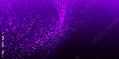 Abstract blurred purple particles. Luxury background with glitter falling purple particles.