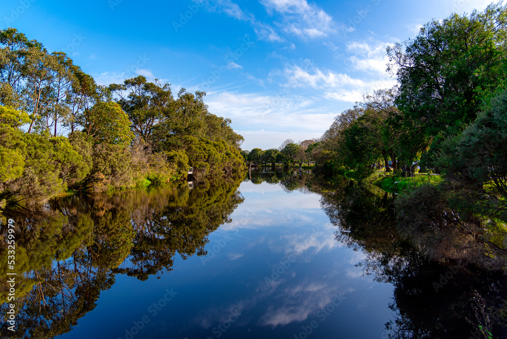Fototapeta premium Vasse-Wonnerup wetlands, the Lower Vasse River is made up of the Vasse and Wonnerup estuaries