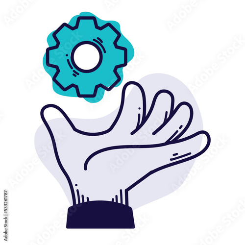 hand with gear cog setting