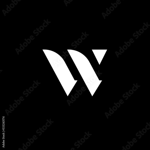 Amazing professional elegant trendy awesome artistic black and white color W AW WA early based on Alphabet icon logo. photo