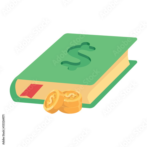 coins dollars with book