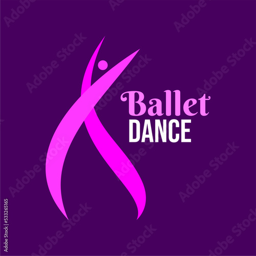 Ballet dancing logo. Logo with minimalist and modern style. suitable for ballet dance studio team logo