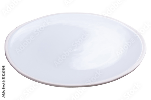 Empty blank ceramic dish isolated on alpha background
