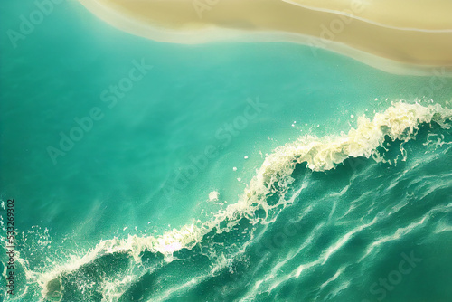 blue ocean waves on the beach © Black Label Graphics
