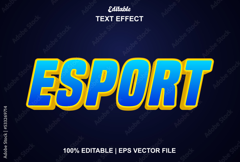 esport text effect with 3d style and can be edited.