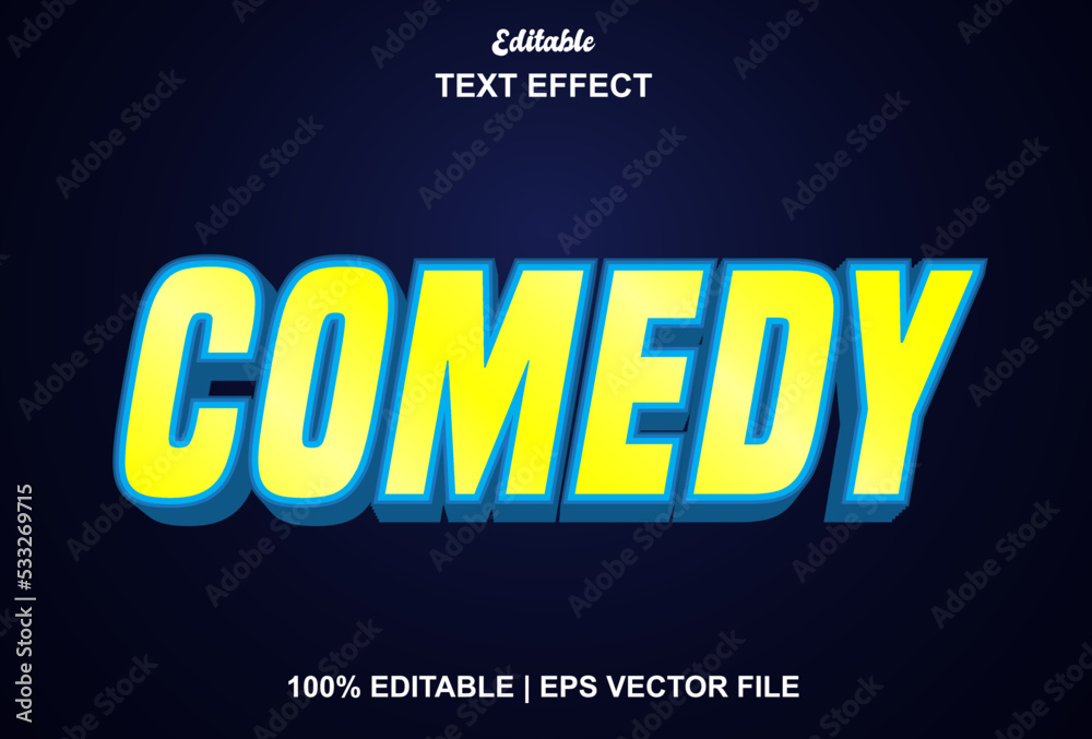 Obraz premium Comedy text effects with 3d style and can be edited.