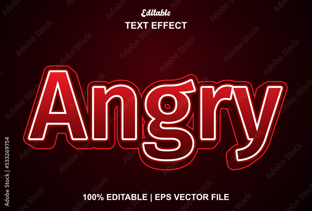 angry text effect with 3d style and editable. angry text effect with 3d style and editable.