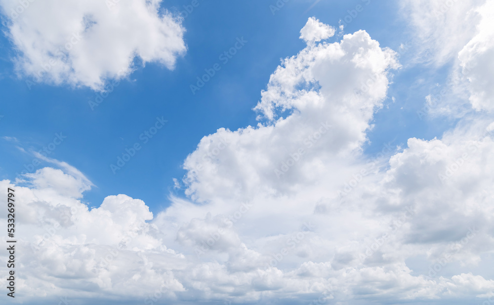 Panoramic view of clear blue sky and clouds, clouds with background. Panoramic view of clear blue sky and clouds, clouds with background.
