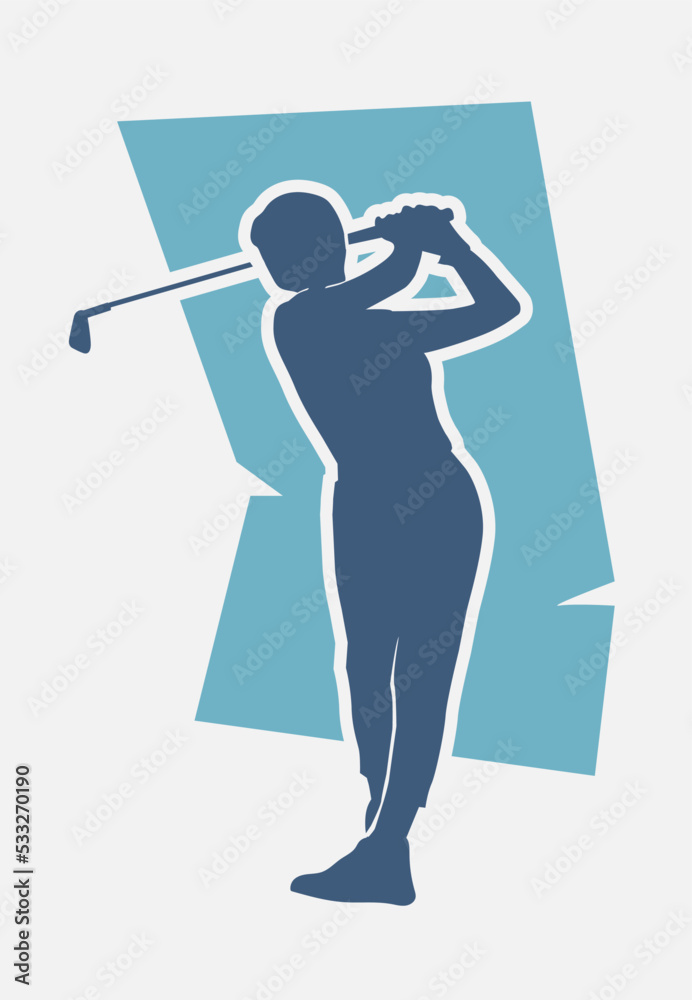 Female golf player silhouette icon, symbol sign vector illustration logo template Isolated for any purpose Female golf player silhouette icon, symbol sign vector illustration logo template Isolated for any purpose