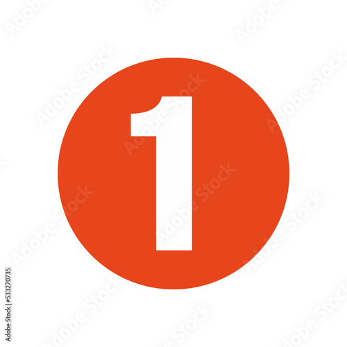 Number 1 sign icon illustration.