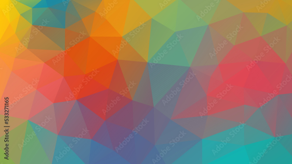 Vector stylish multicolor polygonal banner. Abstract colorful background in low poly style. Geometric illustration