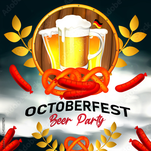 Octobrfest Background white copy space area, Suitable to use on octoberfest Event.