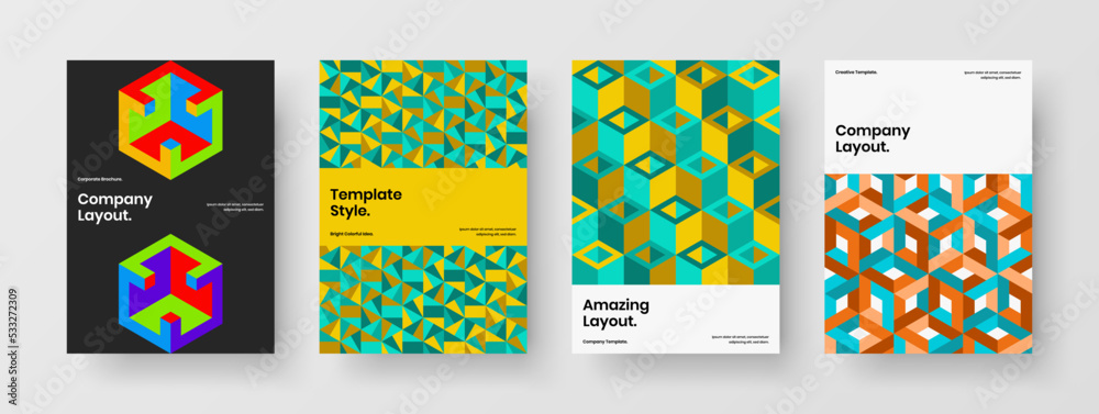 Creative poster A4 design vector layout composition. Clean mosaic tiles company identity template collection. Creative poster A4 design vector layout composition. Clean mosaic tiles company identity template collection.