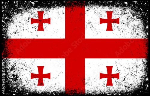 old dirty grunge vintage georgia national flag illustration