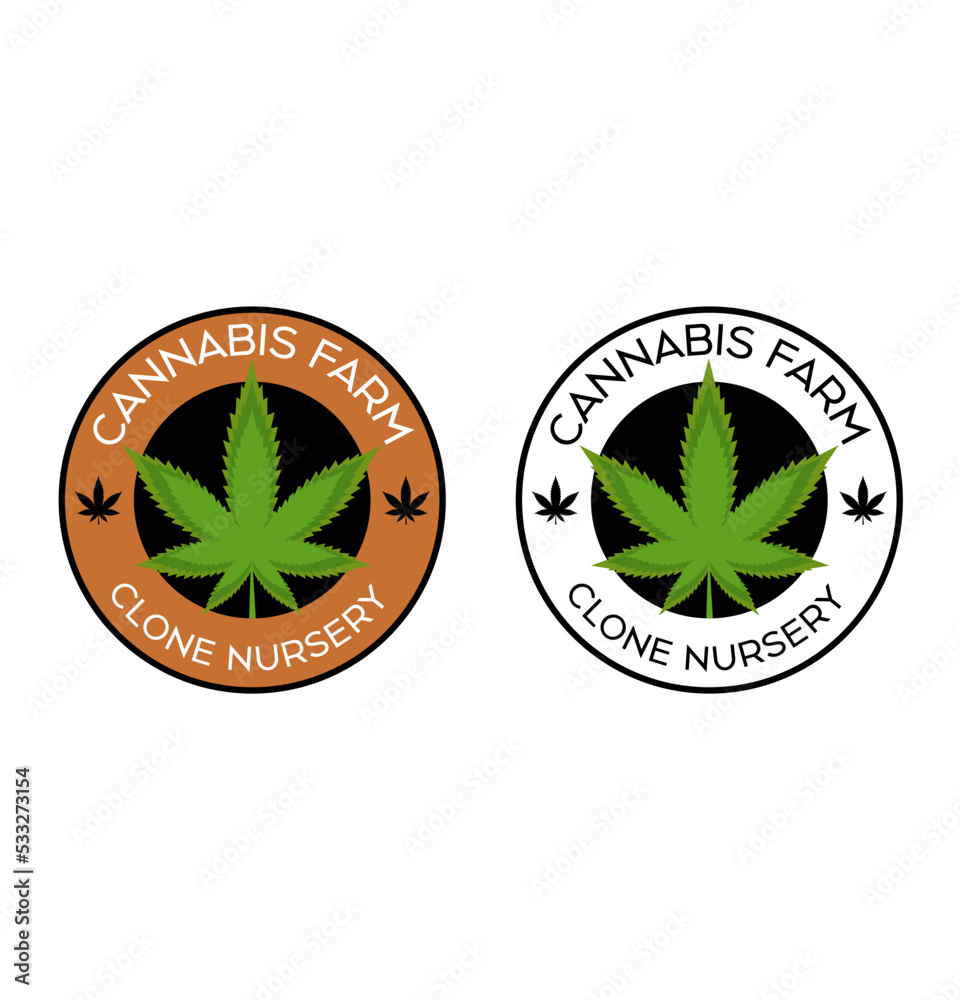 Cannabis Farm, Marijuana, Weed, Gaanja Clone Nursery Herb Farm Emblem